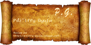 Pálffy Gyula névjegykártya